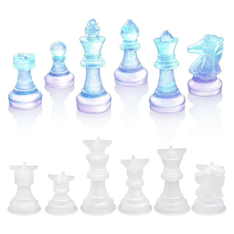 3D International Chess Piece stampi in Silicone stampi per colata in resina epossidica strumenti per la creazione di gioielli per giochi da tavolo per feste in famiglia