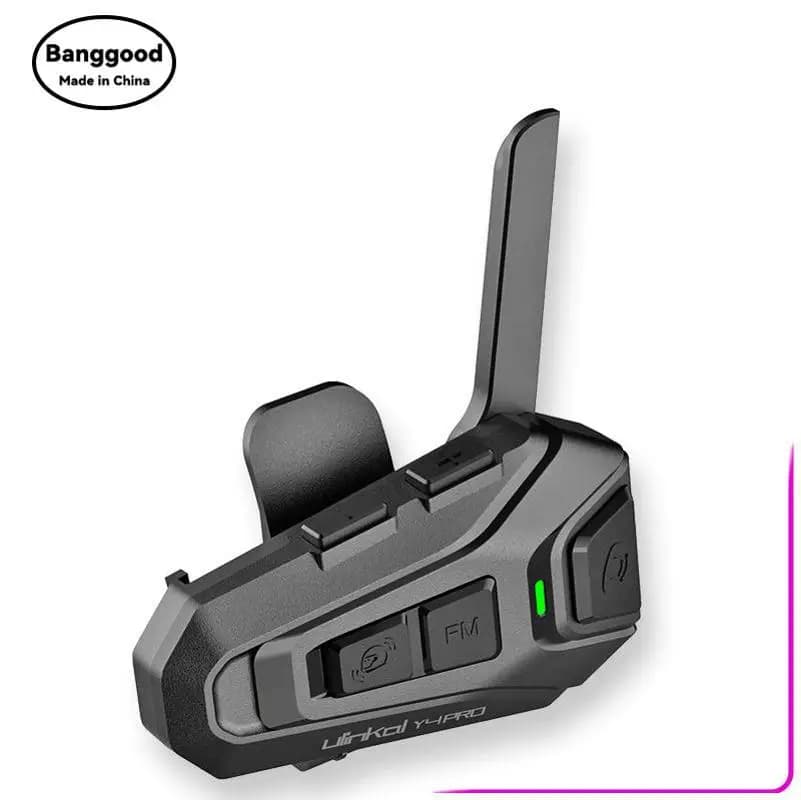 ULINKAL Auricolare per casco moto Interfono wireless Bluetooth con riduzione del rumore Y4PRO Risposta automatica con antenna radio