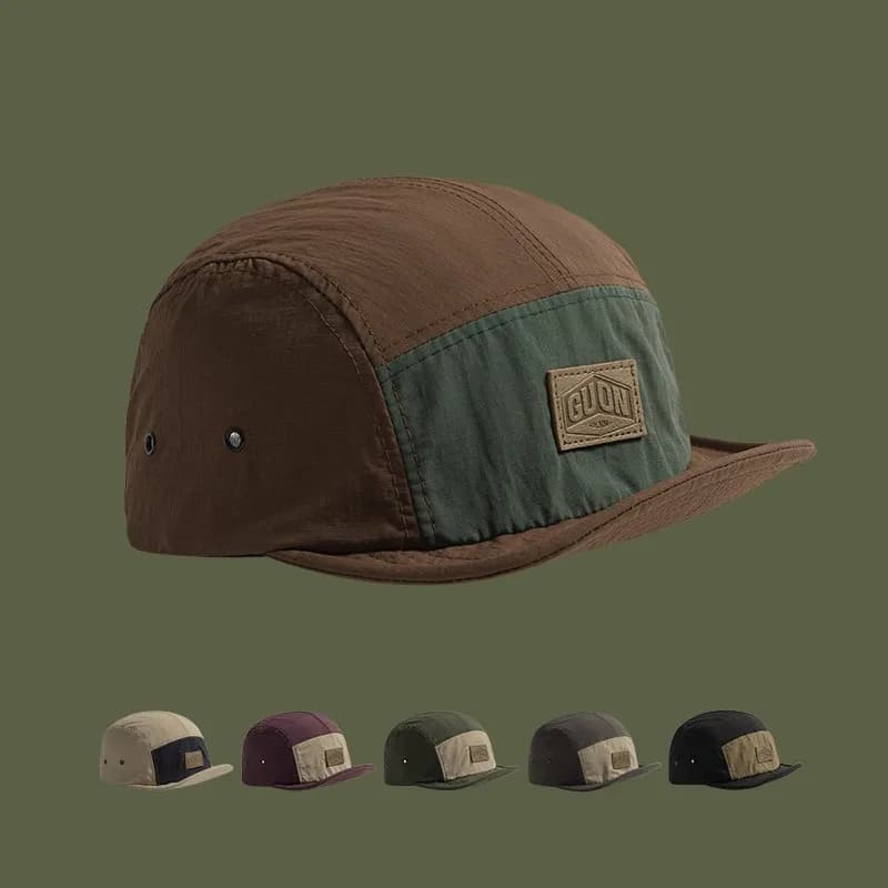 Men's Retro Baseball Cap Spring/Summer Thin Sun-Proof Soft Brim Hat Personality Stitching Street Peaked Cap