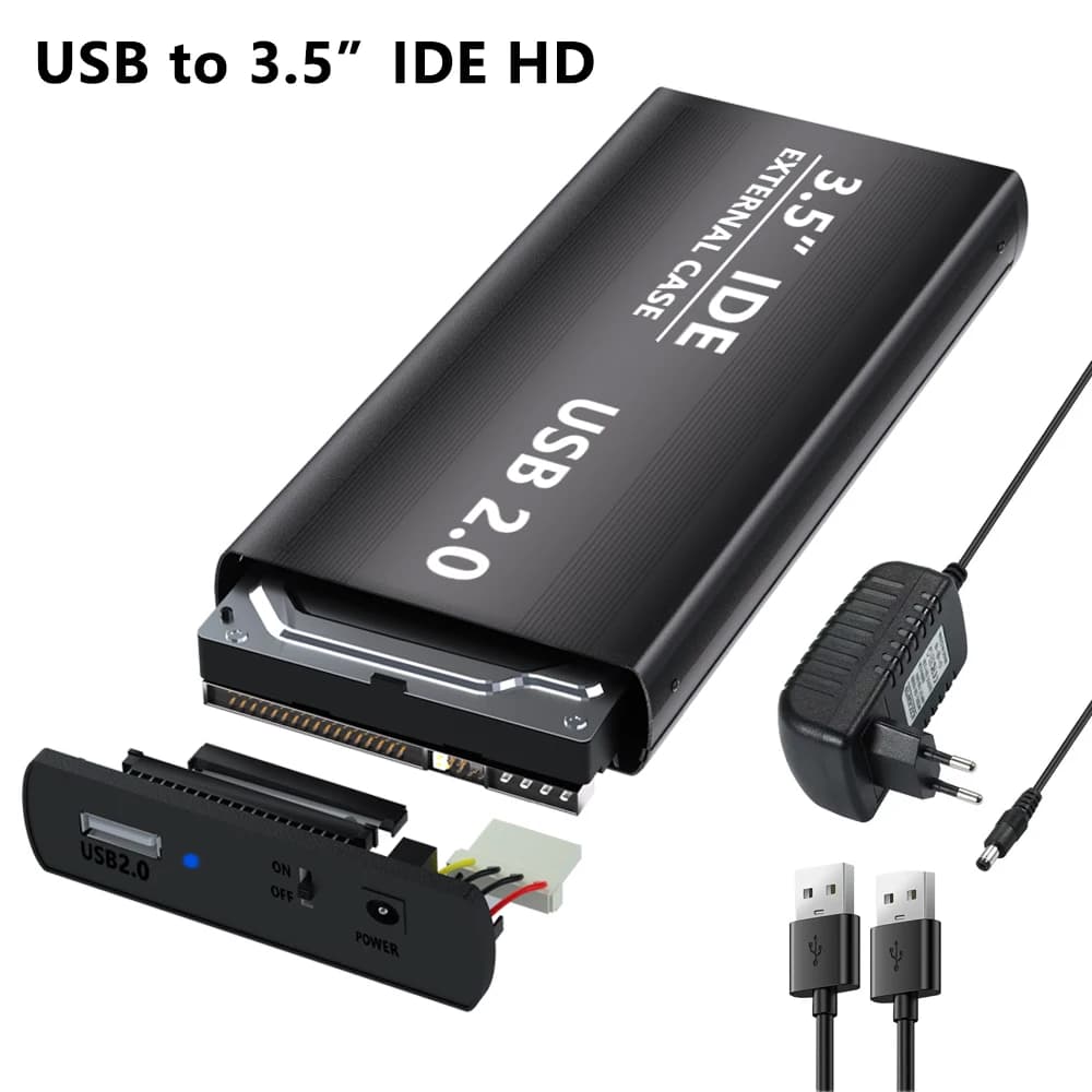 Per 3.5 pollici IDE HD 2.5 pollici HDD USB2.0 Disco rigido 2.5 "3.5" Custodia scatola esterna per computer desktop PC portatile telefono