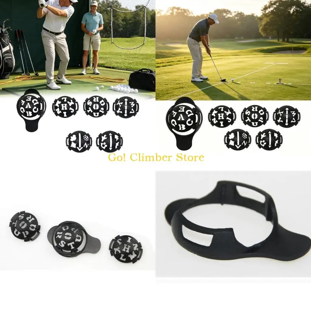 Q84C Golf Practice Ball Marker Set with Holder and Pattern Inserts