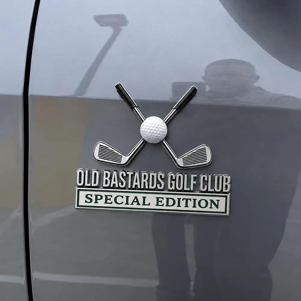 10cm Golf Balls Shape Luxurious Chrome Self-Adhesive Sticker Motorcycle Car Decoration Ornament DIY Decals Exterior Accessories