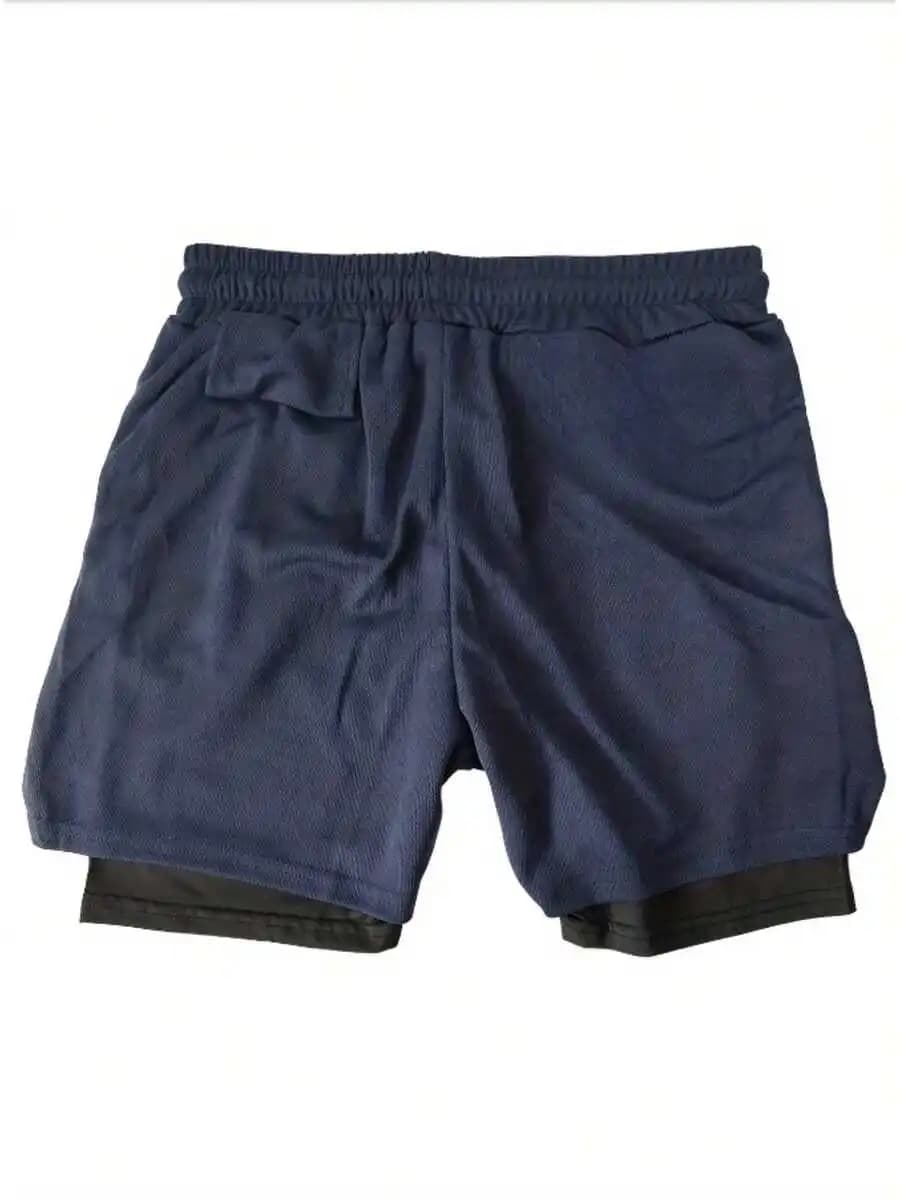 Pantaloncini da allenamento 2 in 1 da uomo con fodera interna, ad asciugatura rapida, traspiranti, per corsa, palestra e allenamento.