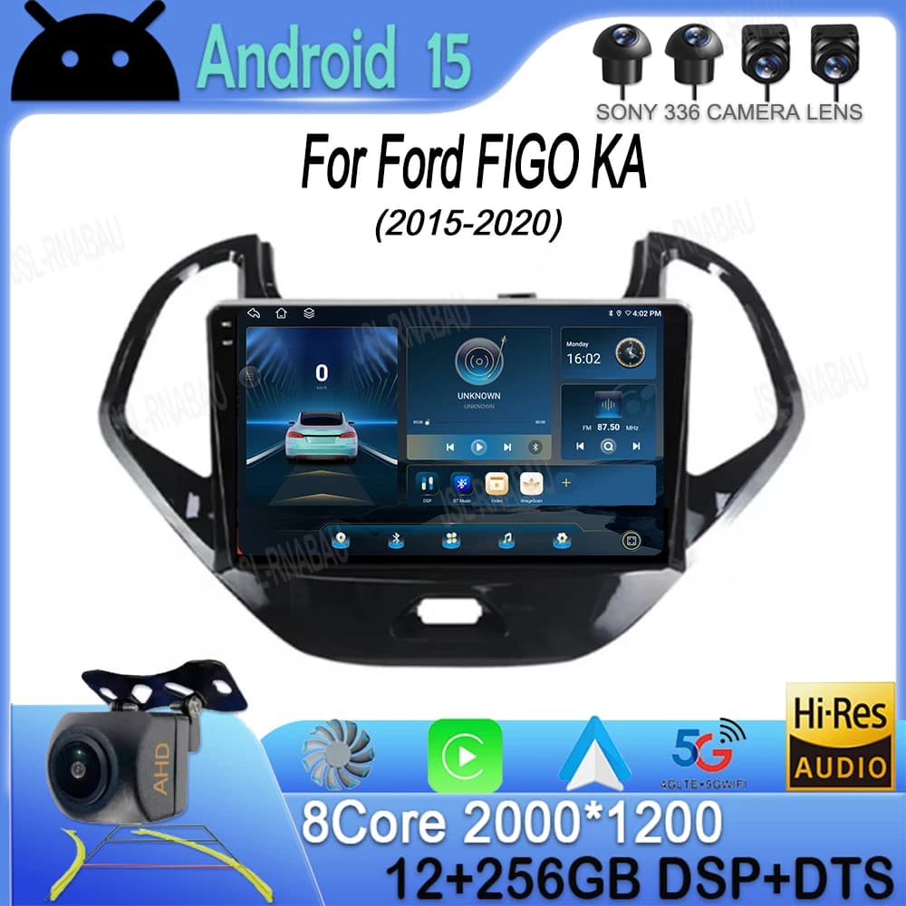 Android 15 Carplay Auto Autoradio Per Ford FIGO KA 2015-2020 Lettore Video Multimediale di Navigazione GPS DSP Audio Stereo No 2din DVD