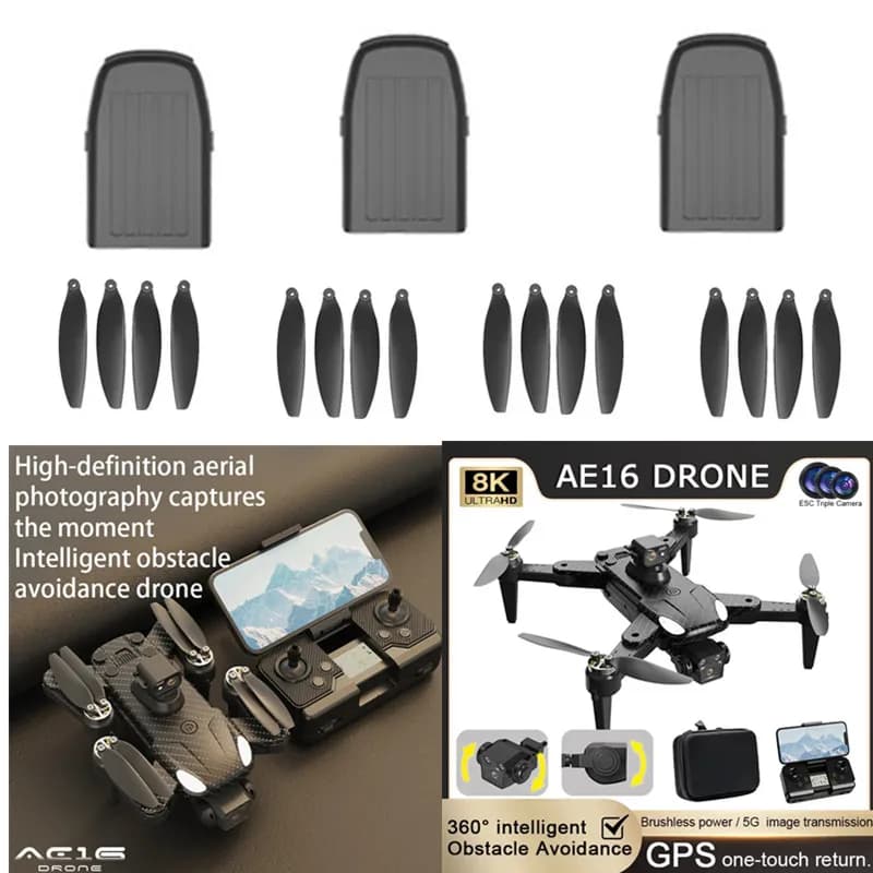 Parti di Ricambio per Drone RC AE16: Batteria 7.4V 3000MAH/Elica per Accessori Drone AE16, Batteria per Drone RC AE16, Pale per Drone RC AE16, Componenti per Giocattoli