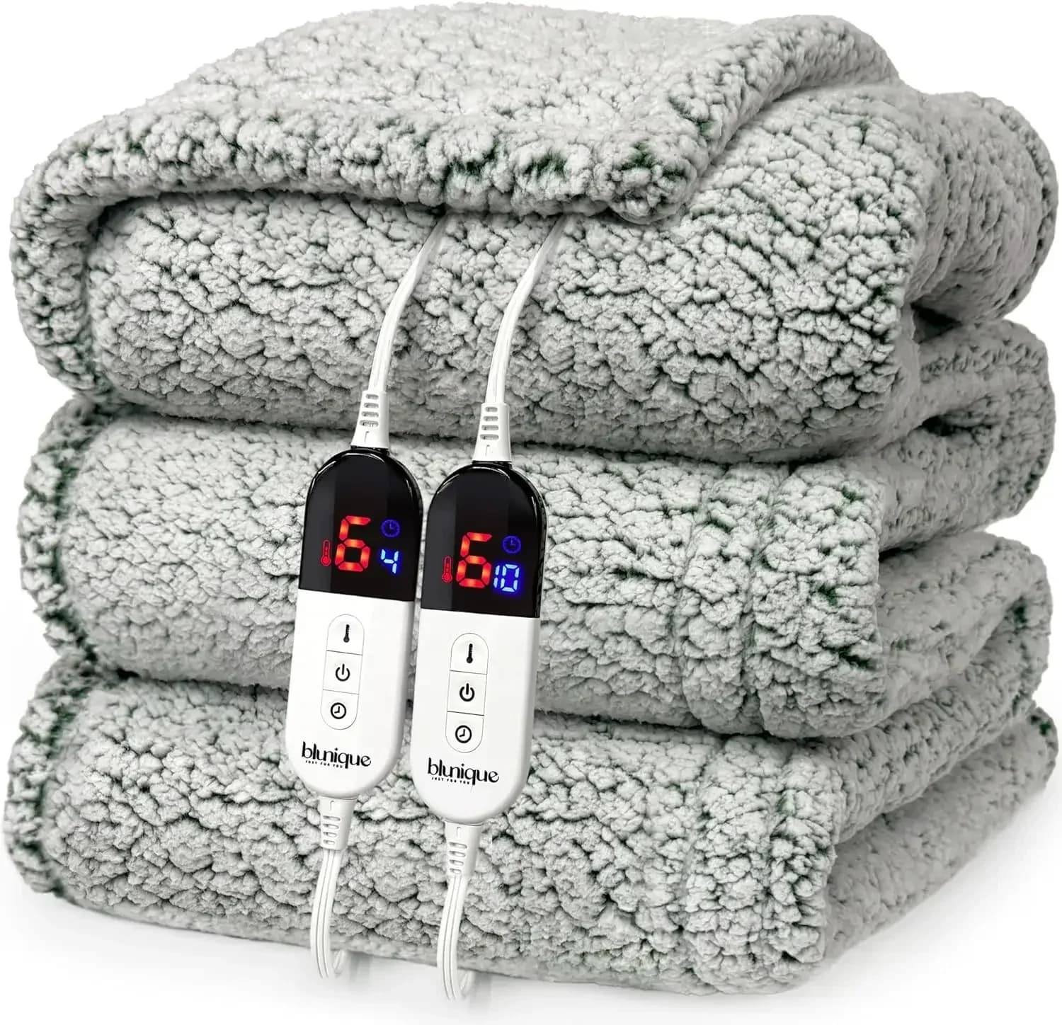 Coperta Elettrica Riscaldante King Size - Coperta Termica a Riscaldamento Rapido con Doppio Controllo, Doppio Lato in Sherpa e 6 Livelli di Calore