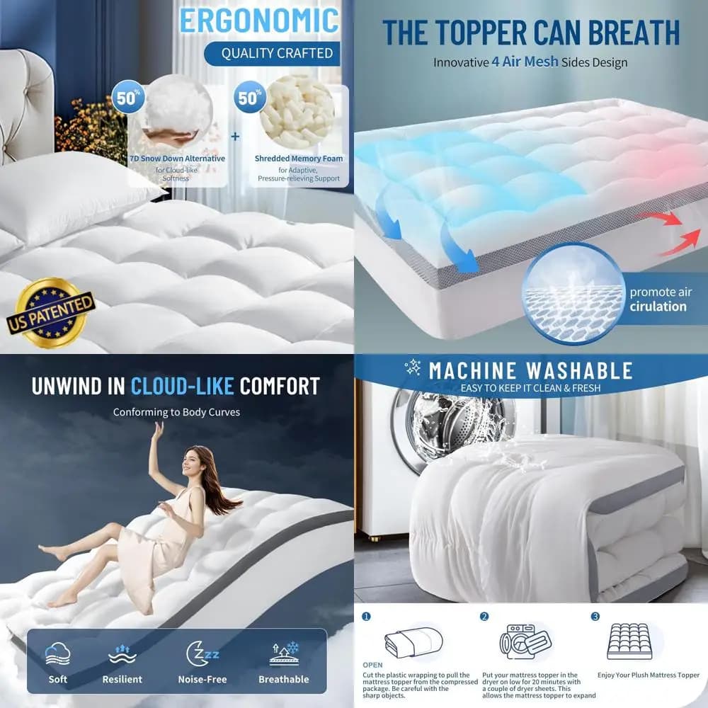 Coprimaterasso con cuscino di supporto extra rigido con memory foam infuso di gel per alleviare il mal di schiena, tasca profonda 60x80 (6-18)