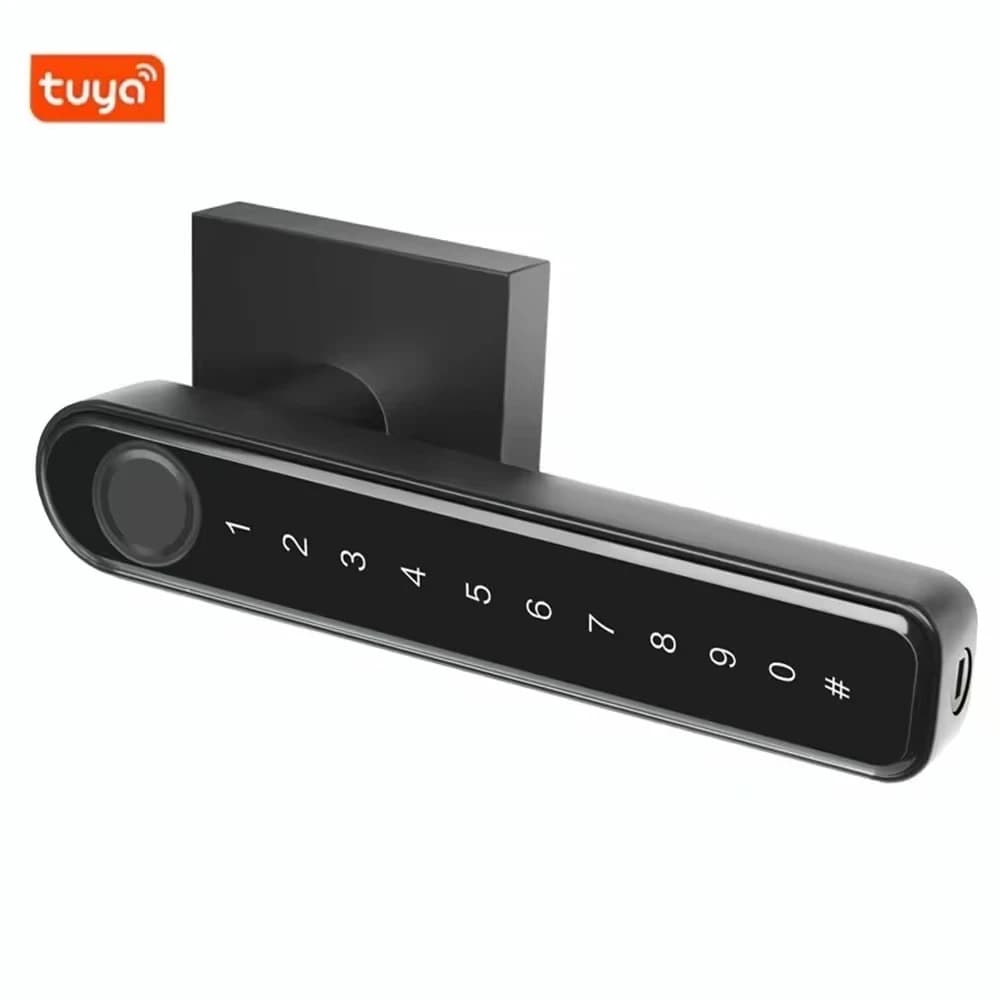 Tuya Smart Stainless Steel Door Lock for Bedroom Aluminum Glass Door Handle Zinc Alloy Password Key Storage Compatible TTLOCK
