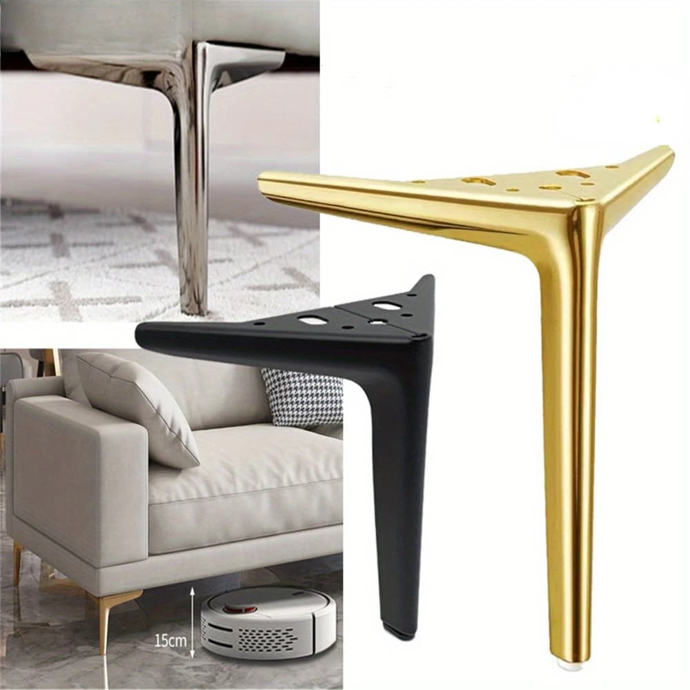 4 pezzi gambe per mobili in metallo mobile TV letto tavolino gamba nero oro argento scrivania sgabello sedia piede divano hardware gamba di ricambio