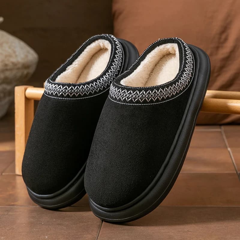 Pantofole in peluche da uomo per l'inverno, scarpe da casa spesse e pelose con suola in EVA leggera, comode pantofole calde per l'autunno e l'inverno