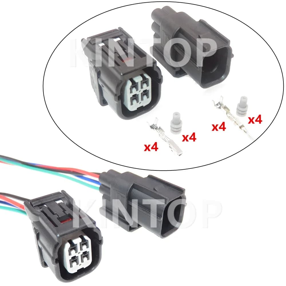 1 Set 4 Pins AC Assembly Car Oxygen Sensor Wiring Socket For Honda 6189-7039 6188-4776 Auto Plastic Housing Waterproof Connector