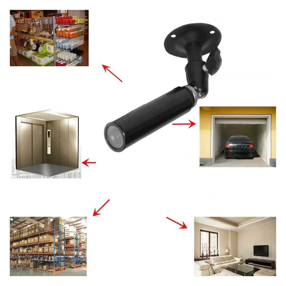 FEDI-Super Mini Telecamera CCTV bullet per CCTV 960H DVR Sistema di segnale PAL-Lente da 3,6 mm Sicurezza esterna impermeabile EFFIO-E 700TVL
