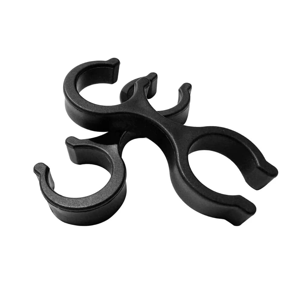 Clip antiscivolo per bastoni da trekking e escursionismo, chiusura a 8 forme per tubi da 18 mm, attrezzatura da esterno in plastica leggera, colore nero