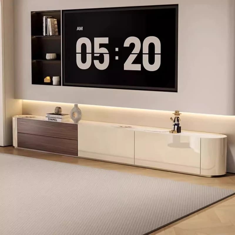 Light luxury floor TV cabinet coffee table combination living room storage locker integration tv stand monitor stands furniture