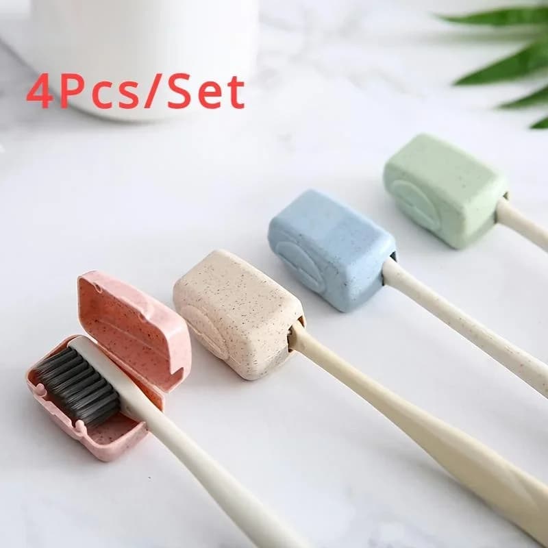 4 pz/set porta spazzolino da denti portaspazzolino portatile copricapo custodia protettiva per spazzolino da denti cura dell'igiene fornitura da viaggio all'aperto