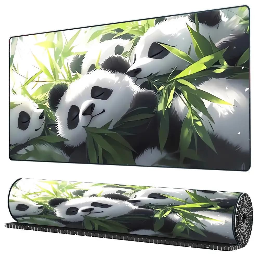 Tappetino per Mouse Kawaii a Forma di Panda, Grande Tappetino da Scrivania XXL in Gomma Antiscivolo per Computer, Ufficio e Giochi