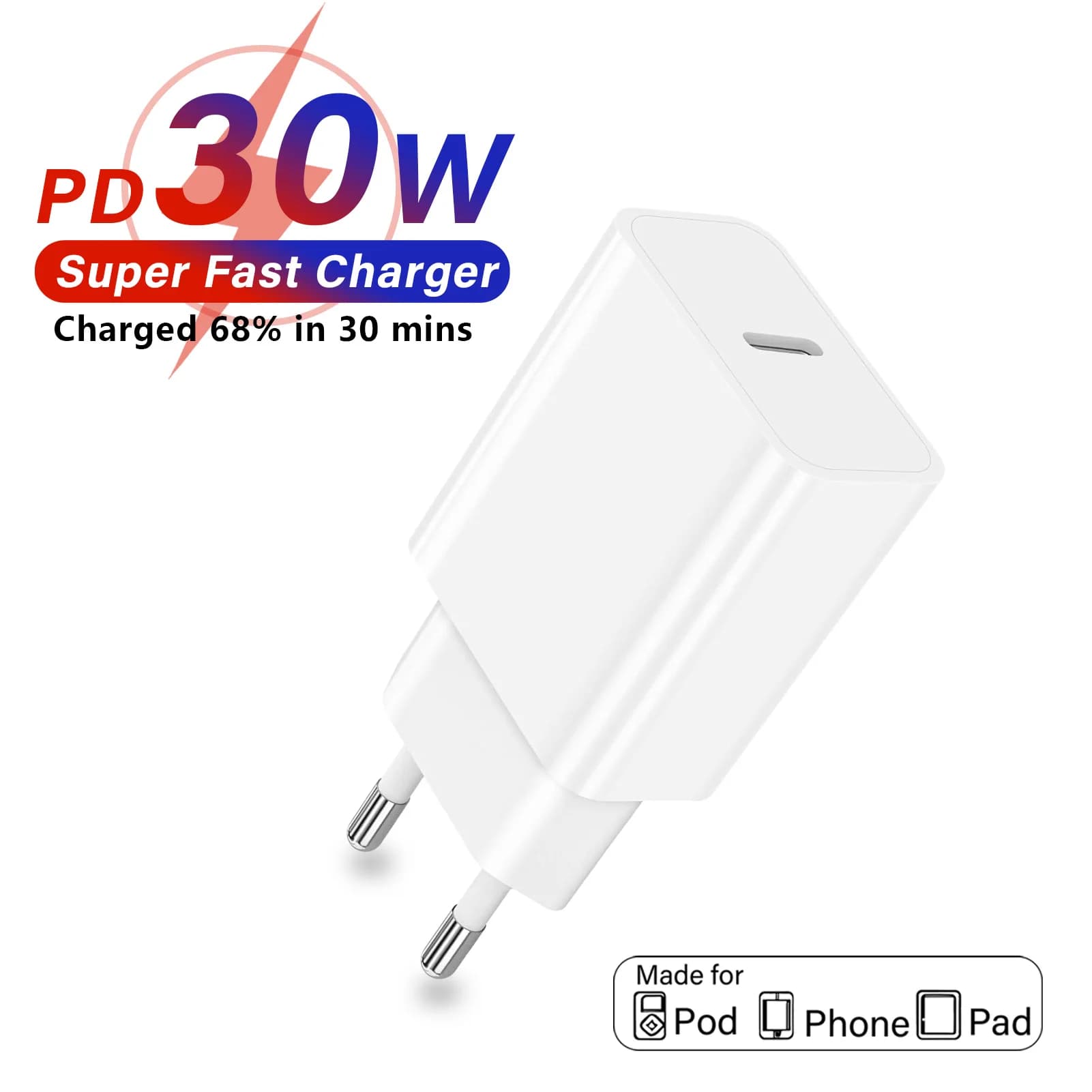 Caricabatterie tablet Android da 30 W per Lenovo PRITOM TAB Plug per Samsung adattatore Tab per iPad air pro mini caricatore da muro iPhone EU