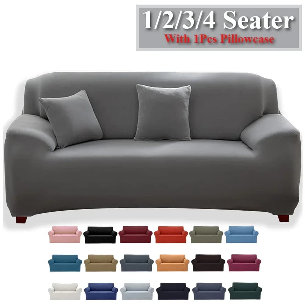 Solid color cover for living room Elastic cover L-shaped corner cover Protection 1/2/3/4 seats