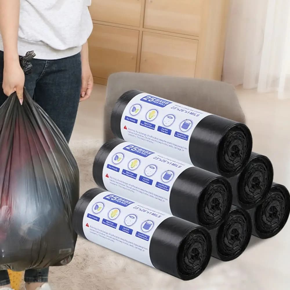 30 sacchetti/rotolo sacchetto della spazzatura usa e getta bidone della spazzatura piccolo medio grande sacchetto della spazzatura punti fuori sacchetti di plastica neri bagno cucina