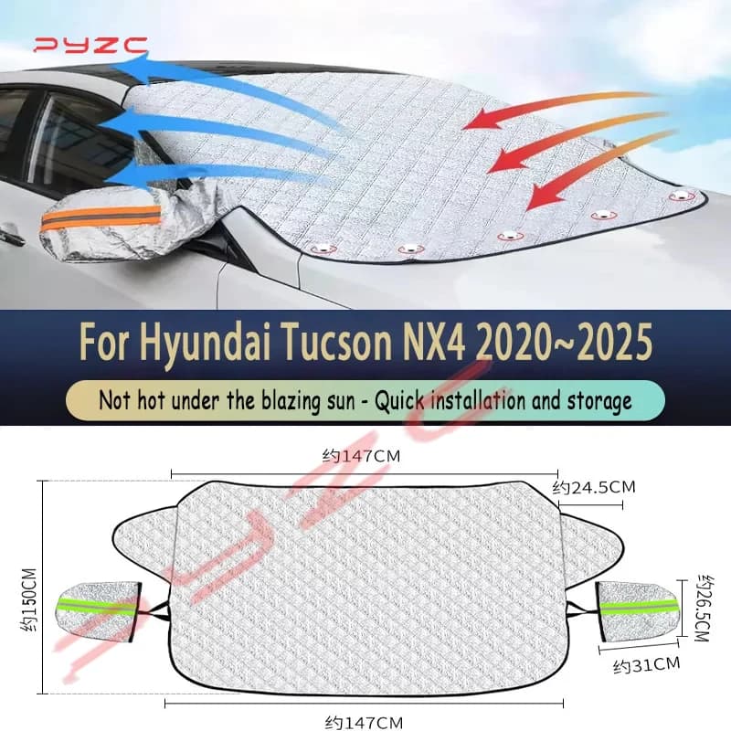 Per Hyundai Tucson NX4 2020~2025 2024 Telo Protettivo Anti-Neve e Anti-Gelo per Parabrezza Auto in Cotone