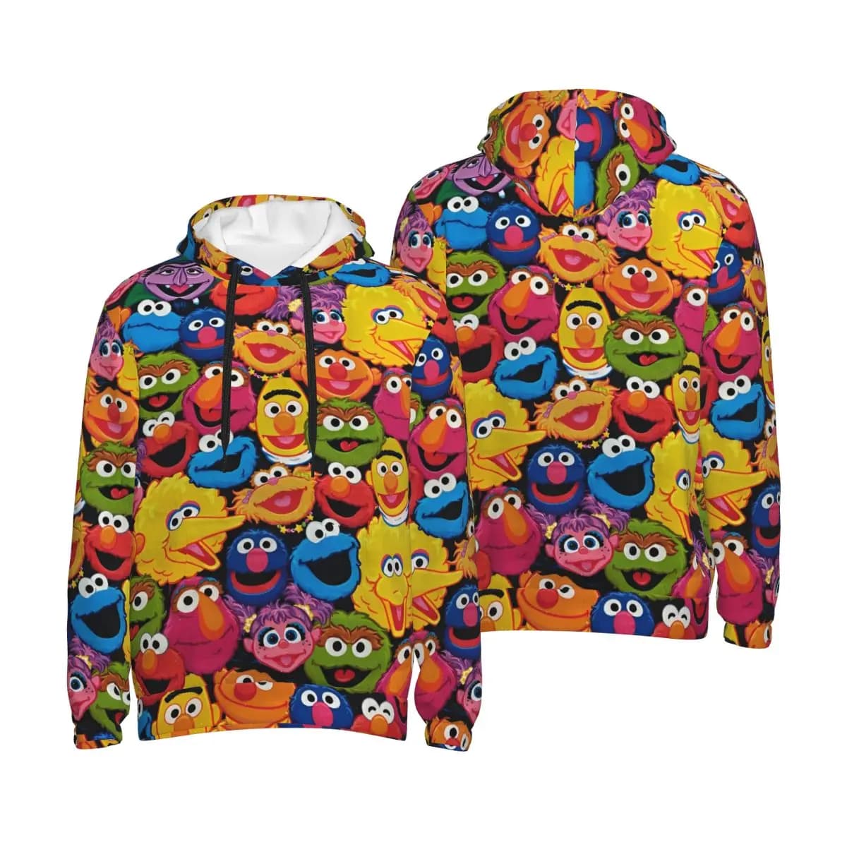 Cartoon Cookies Monsters felpa con cappuccio per uomo donna Pullover felpe a maniche lunghe con coulisse camicia con cappuccio con tasca Kanga