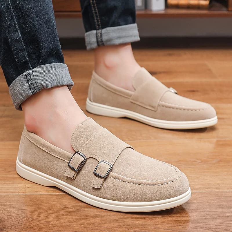 Scarpe Casual da Uomo in Pelle Scamosciata, Mocassini alla Moda, Scarpe Eleganti Morbide in Pelle, Scarpe da Cerimonia, Scarpe Basse da Uomo per Affari, Taglie Grandi