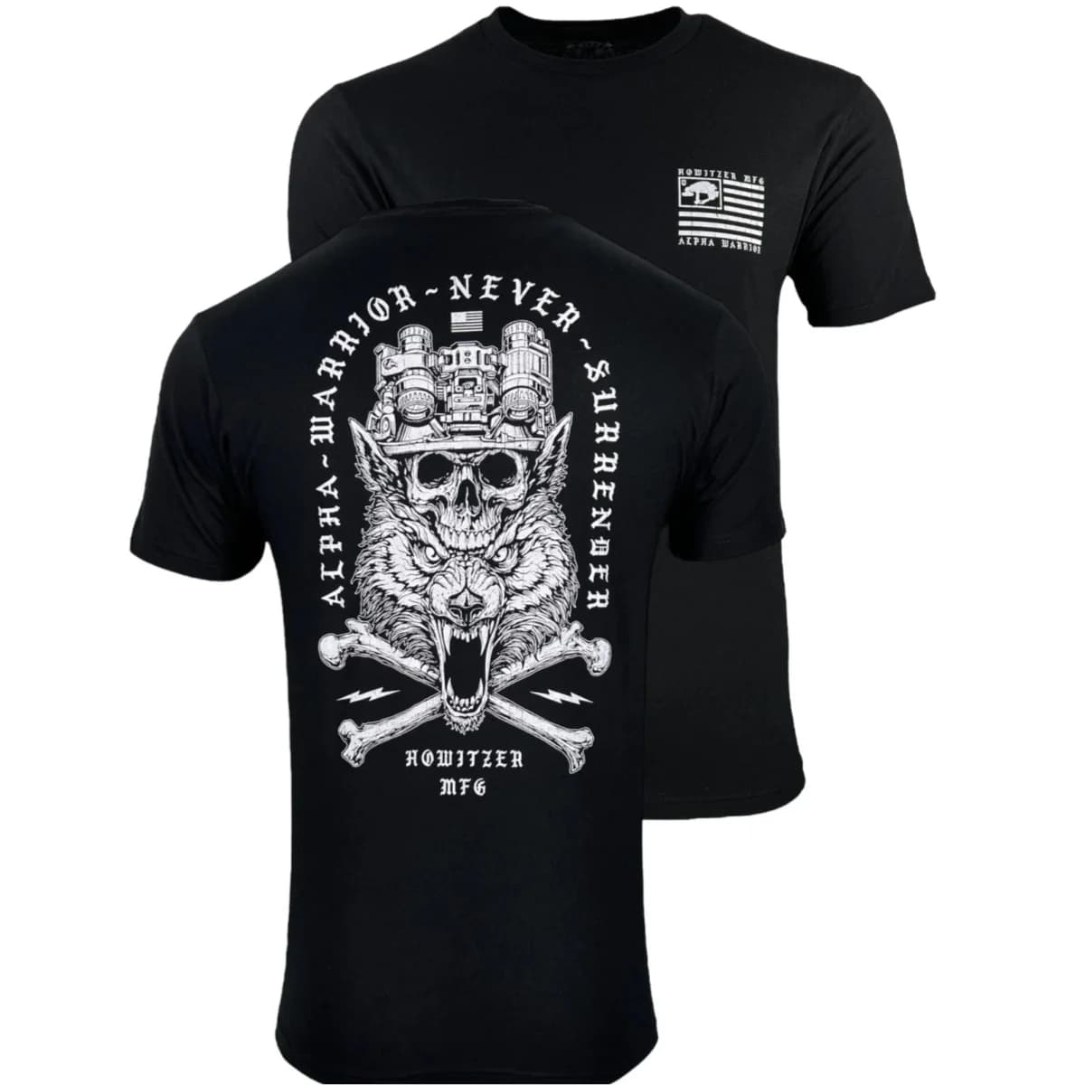 T-shirt da uomo stile Howitzer Alpha Warrior Military Grunt MFG - Adatta per abbigliamento sportivo in puro cotone