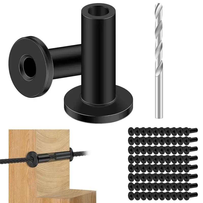 ABUL-80PCS Guaine protettive in acciaio inossidabile per cavi in acciaio da 1/8 di pollice, protezione di grado marino T316 per pali in legno