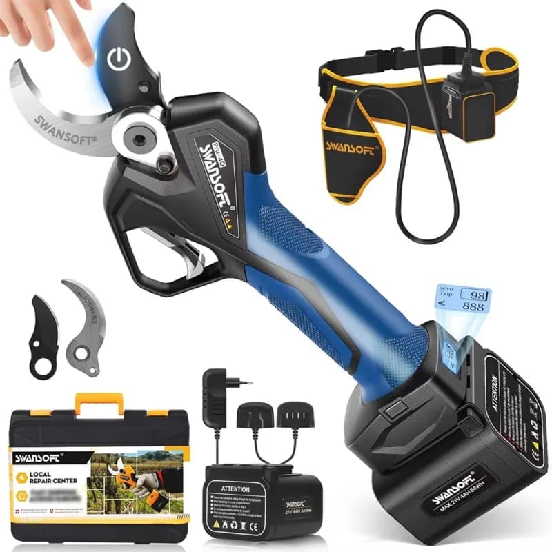 40 MM Cordless Electric Pruner Fruit Tree Branches Cutter Tools Rechargeable Electric Pruning Shears Pruner Cordless Tree Pruner
