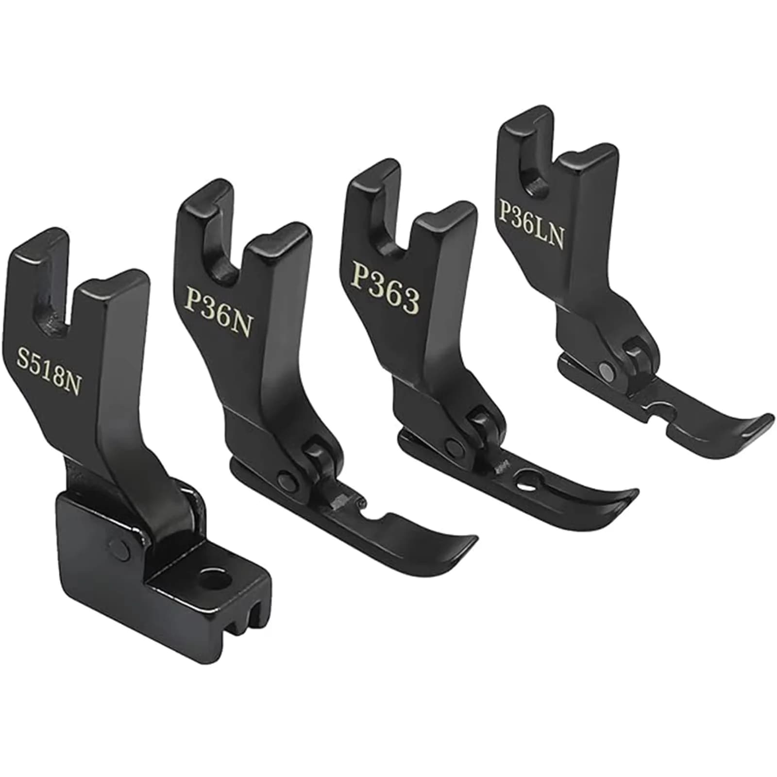 Set di 4 Piedini per Cerniere con Cerniera a Zip # P363+S518N+P36N+P36LN per macchine da cucire industriali Singer Brother Juki DDL-555, accessori
