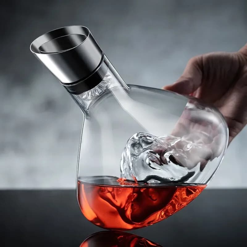 Ingresso europeo Lux Cascata Decanter per vino veloce Vetro di cristallo Iceberg Jinshan Filtro Divisore per liquori Brocca per uso domestico Set di vino