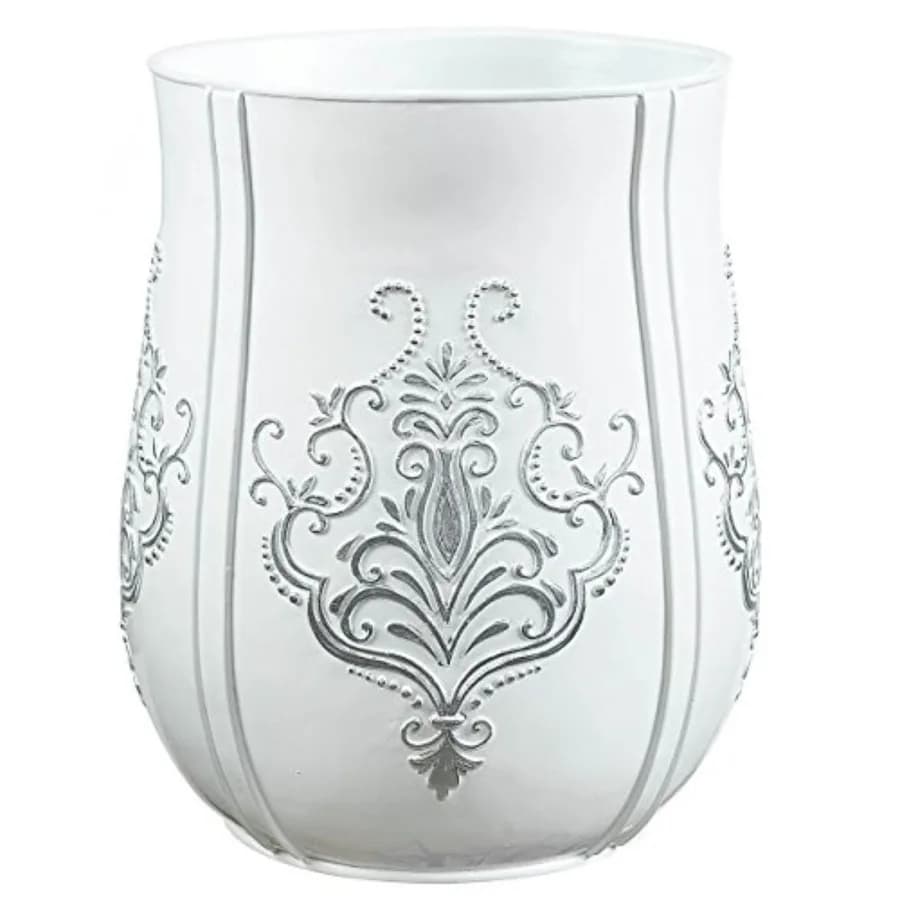 Cestino per Rifiuti Vintage Bianco per Bagno, 6L (1.58 Galloni) - Contenitore Durevole e Salvaspazio