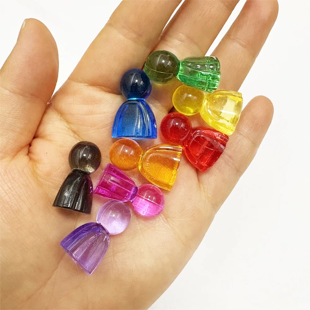 10 pz 24*16*12mm Giochi Marcatori Acrilico Colorato Umanoide Pezzi di Scacchi Per Accessori di Carte Da Gioco