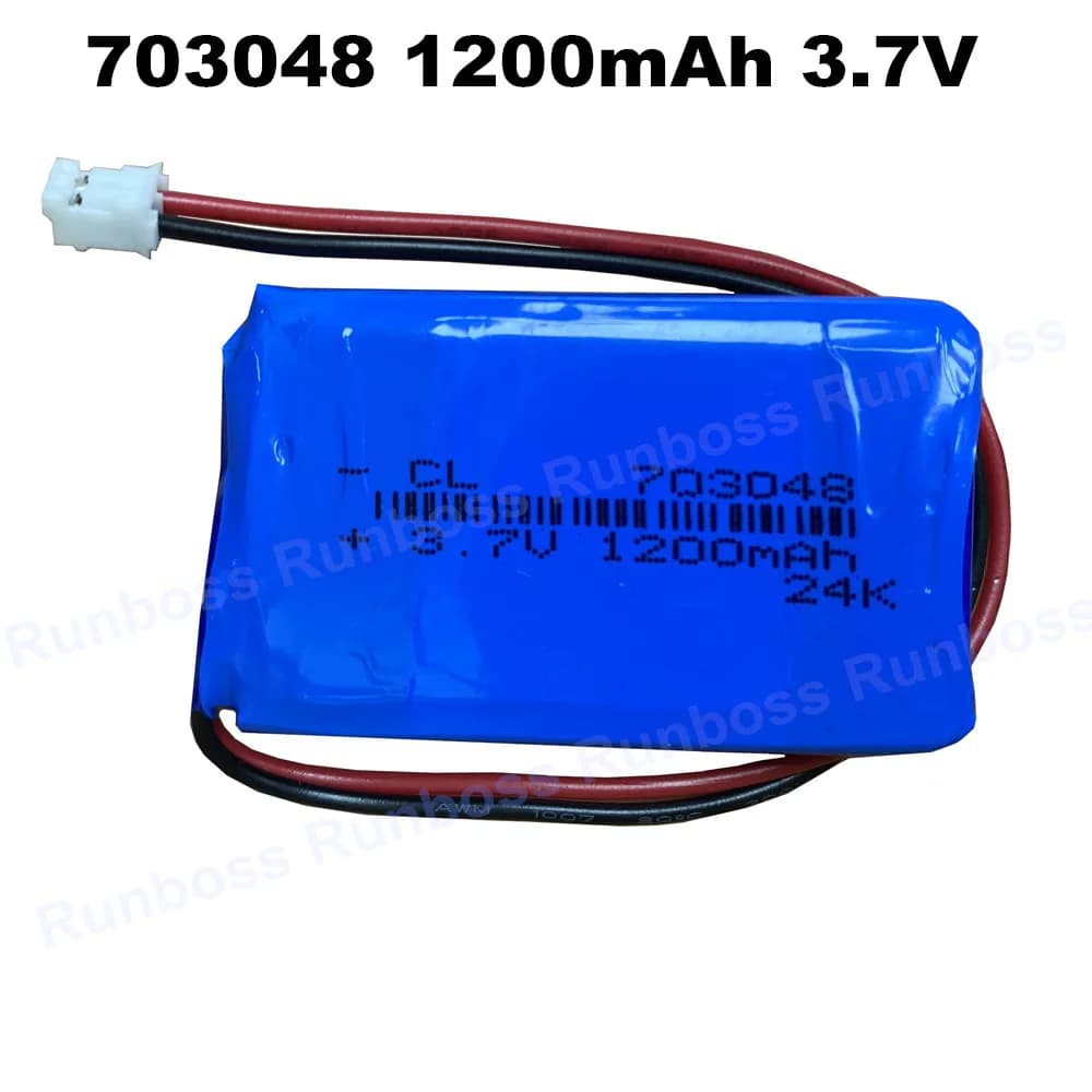1-10 pezzi 703048 3,7 V 1200 mAh con batteria ricaricabile ai polimeri di litio 2P da 2,0 mm per strumento di bellezza per macchine per l'educazione precoce