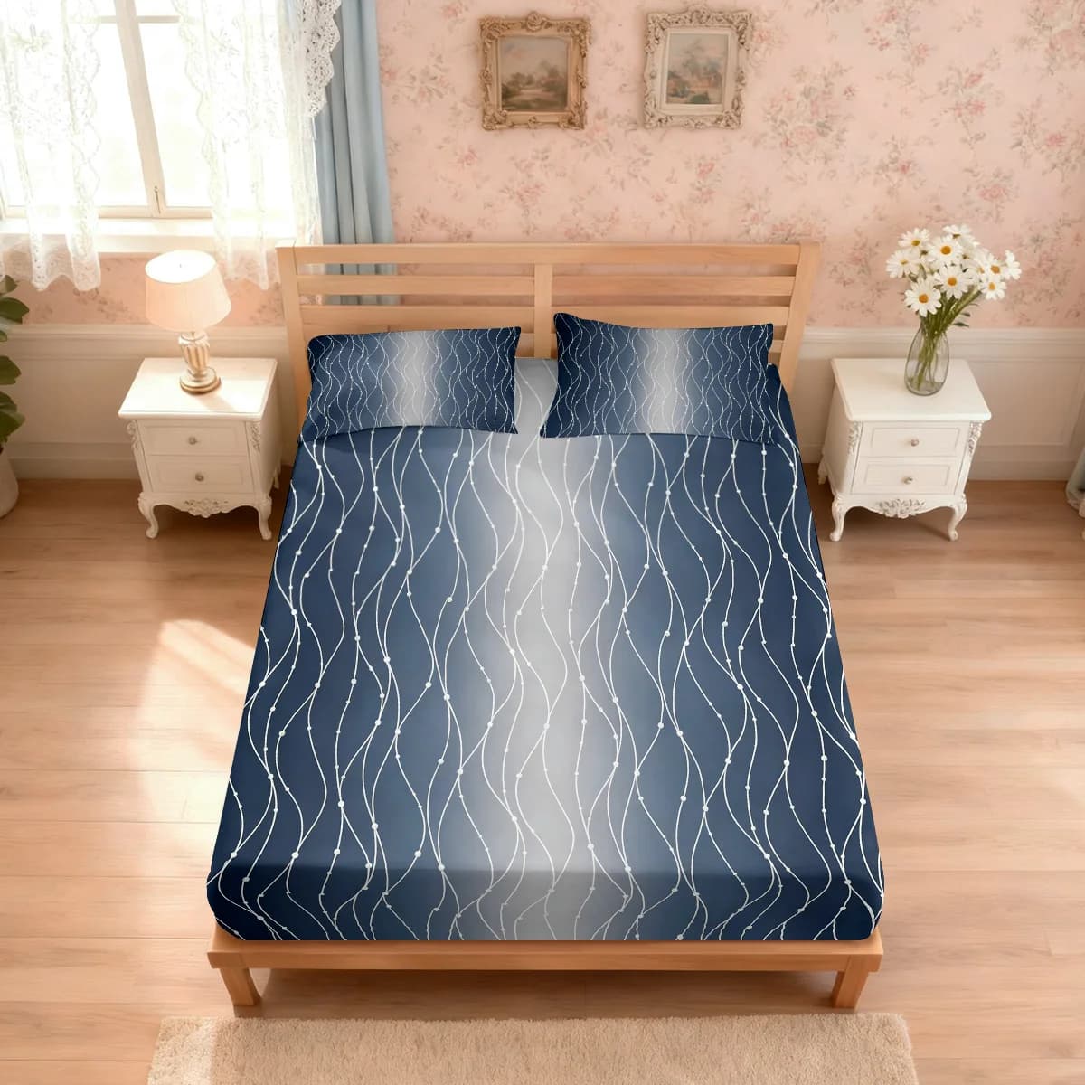 Set di lenzuola curve stampate senza nucleo, 3 pezzi, in diverse misure, decorazione morbida e confortevole per la camera da letto, lavabile in lavatrice