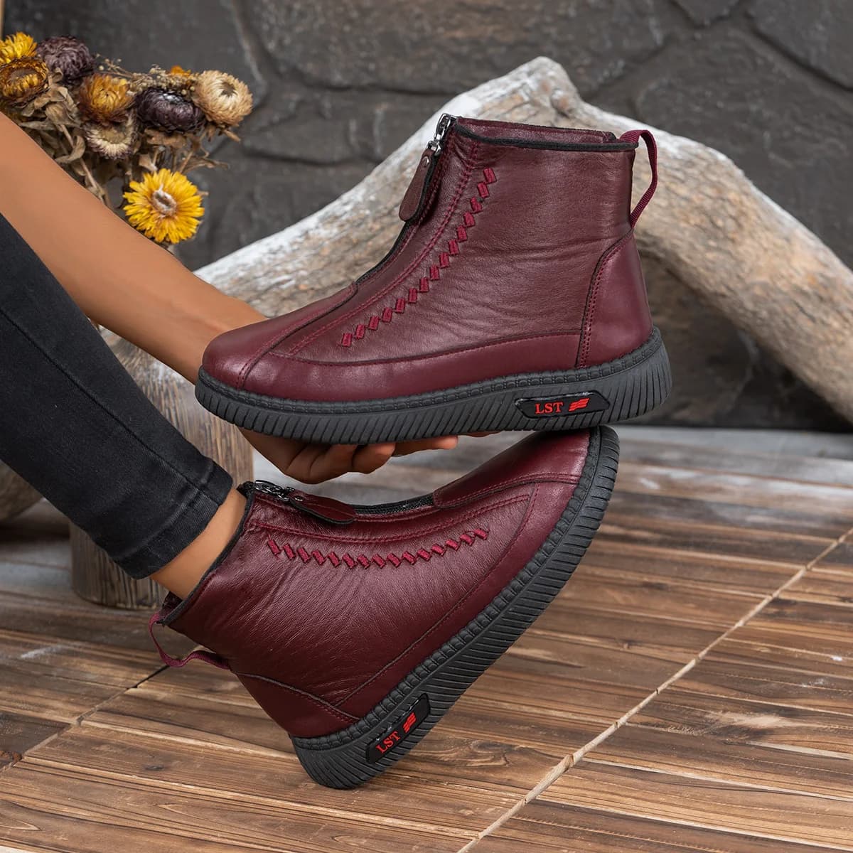 Scarpe da donna, scarpe casual da donna, scarpe in pile e pelle ispessita, stivali da neve impermeabili e antiscivolo 2025, consegna gratuita