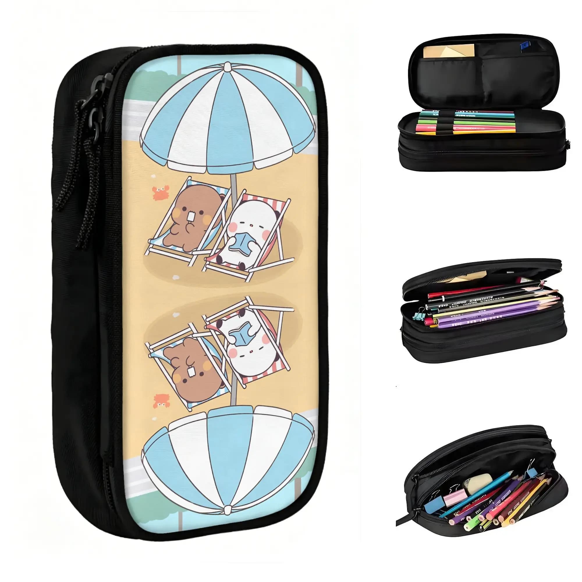 Custom Kawaii Bubu Dudu Cartoon Sleep Pencil Cases for Boys Girls Classic Large Capacity Pen Bag Box School Accessories