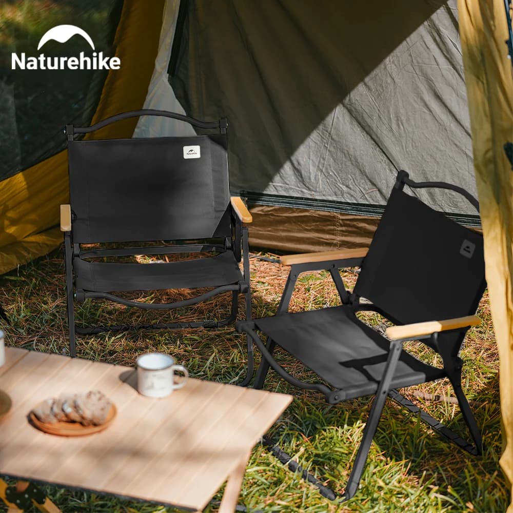 Sedia da campeggio Naturehike Sedia Kermit pieghevole portatile Sedia da viaggio pieghevole ad alto carico in legno Sedia da pesca relax per picnic all'aperto