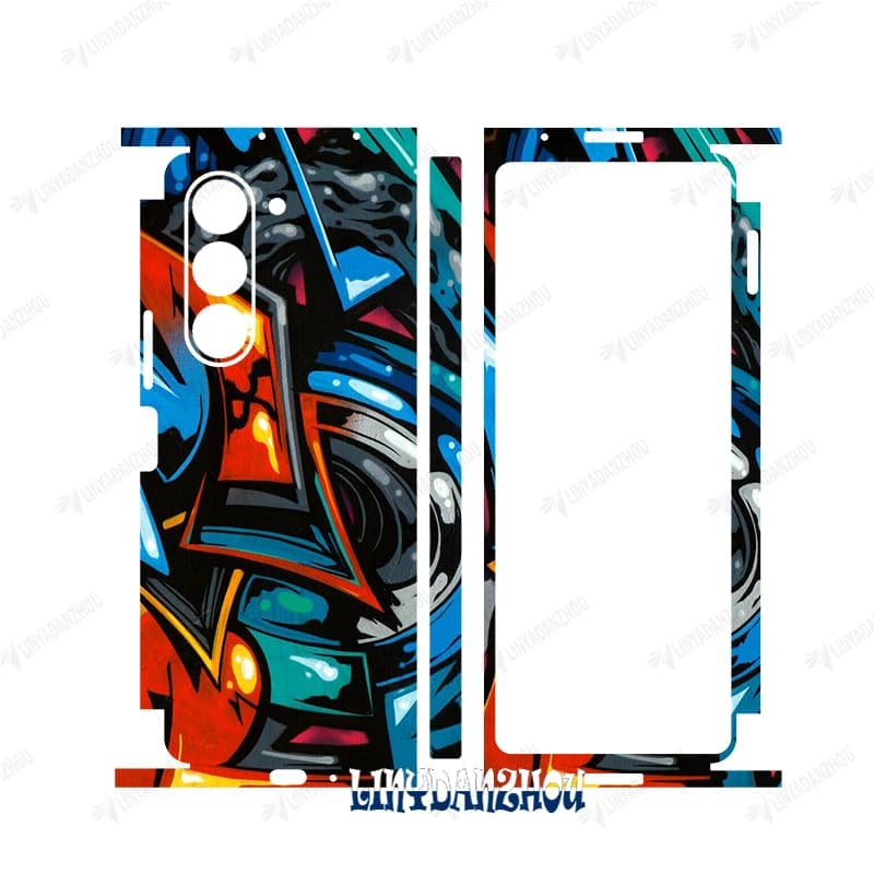 Colorful Anti-Scratch Stickers For Samsung Galaxy Z Fold 5 4 3 7 6 Fold4 Protective Decal Skin Full Cover Back Film