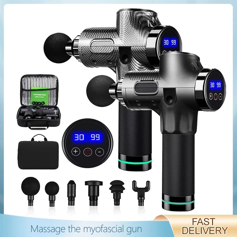 Deep Tissue Percussion Muscle Massage Gun Relax Body Slimming Electric Massager with Portable Bag Therapy Gun for Fitness