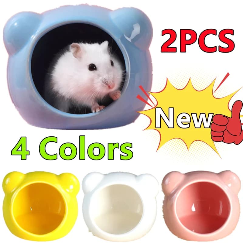 Nuovo 2/1PC Estate Raffreddamento Criceto Casa In Ceramica Sacco A Pelo Piccolo Animale Nido Cavia Traspirante Camere Criceto Accessori