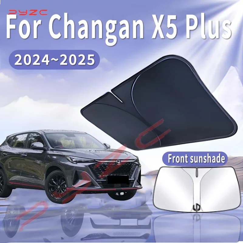 Parasole Pieghevole per Auto Changan X5 Plus 2024 2025, Protezione Termica per Parabrezza Anteriore, Accessori Auto Estivi