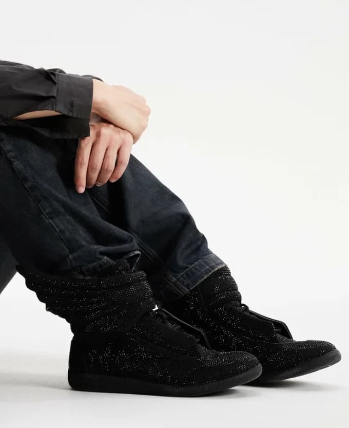 Unisex Seasons Black White Wing High Top Sneakers Velcro Strap Platform Round Nails Casual Leather Fashion Street Casual Shoes