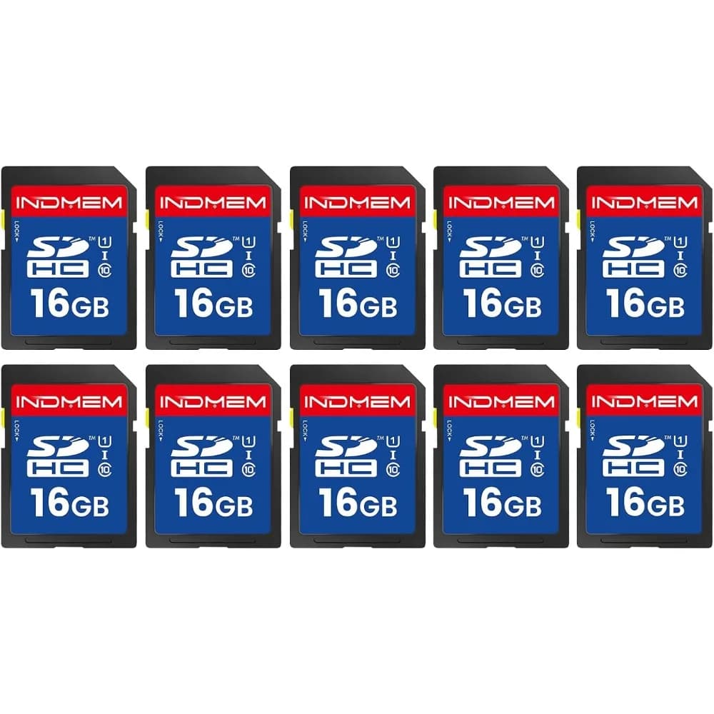 16GB 10-Pack UHS-I Class 10 MLC Flash Memory Cards - High-Speed Secure Digital Storage for Cameras and Camcorders