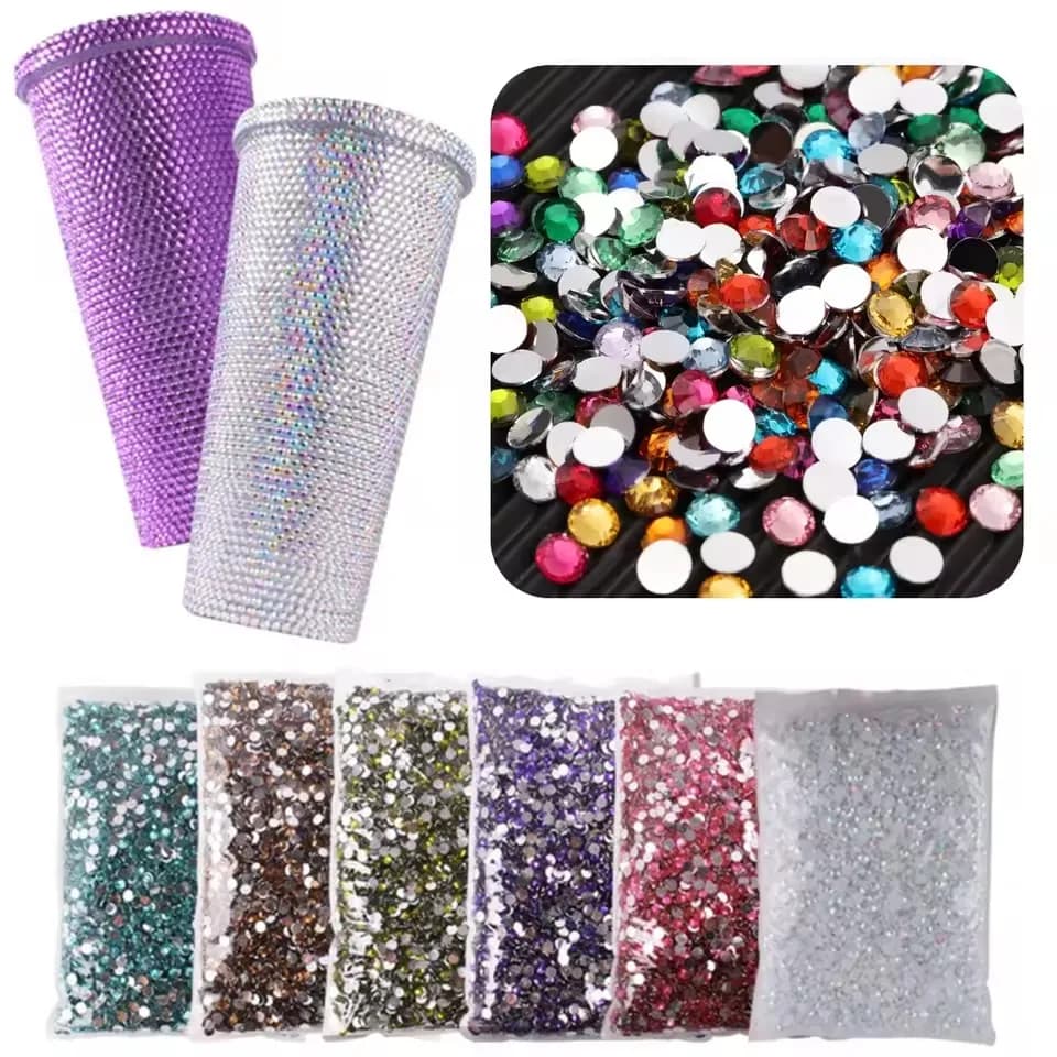 Resina Non Hot Fix Strass Bulk Cristalli di plastica con retro piatto all'ingrosso Chiodo Ab Rifiniture Cristalli per artigianato
