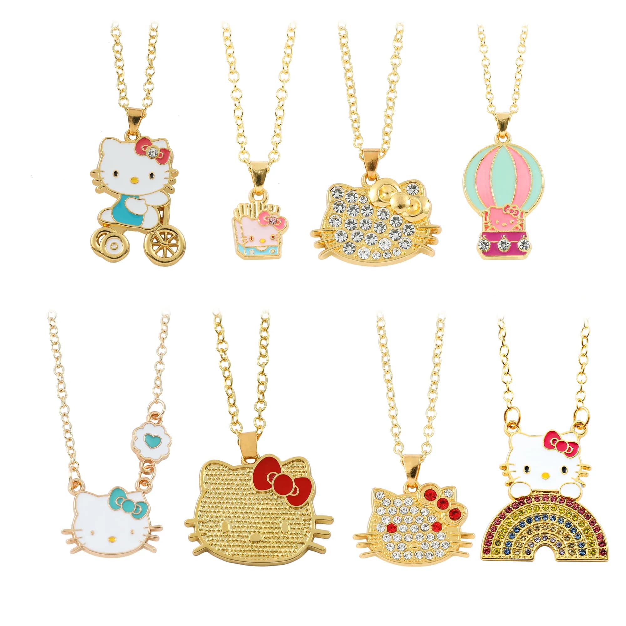 Collana con personaggio dei cartoni animati Sanrio Hello Kitty per donne e ragazze, decorazione con personaggio anime, regalo di compleanno e per le vacanze