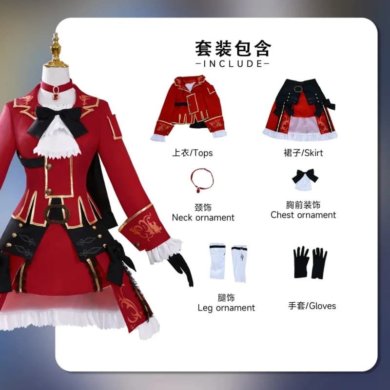 Fantasia Final XIV FF14 FFXIV RDM Costume Cosplay Red Mage Uniforme scolastica Carnevale di Halloween Ruolo; 3'f, 6;t.8'