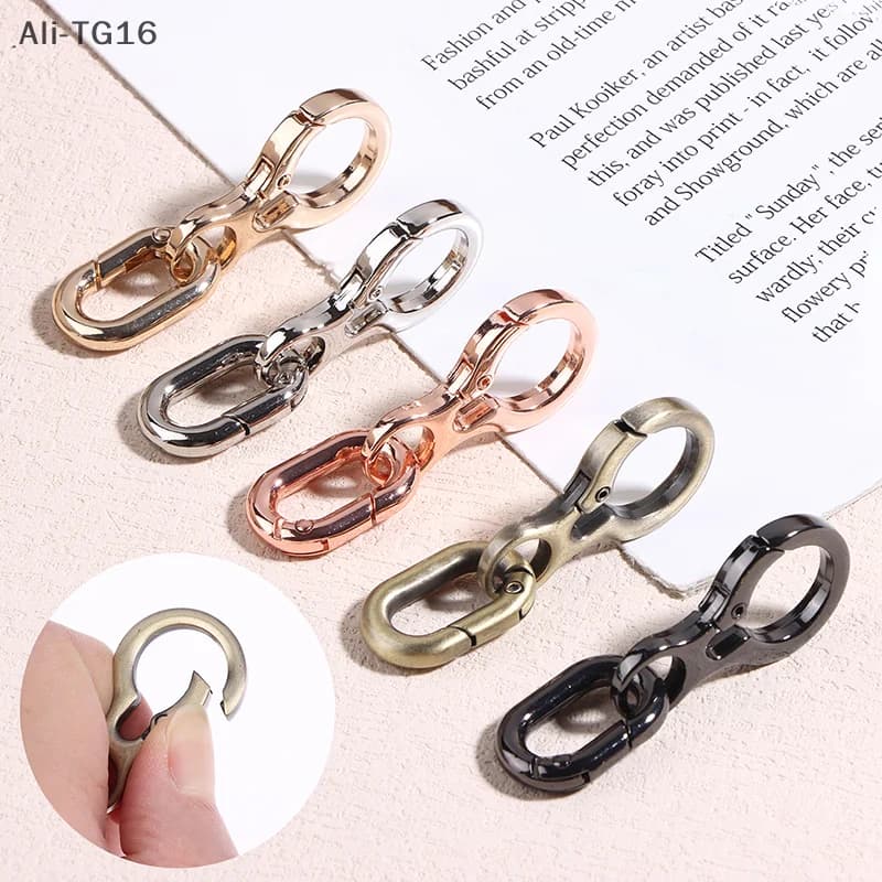 1/3 pieces double opening swivel closing clip metal spring snaps with keychain diy accessories