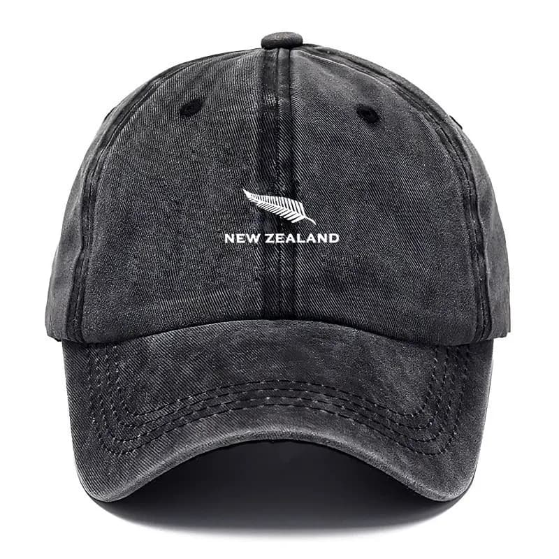 Unisex Hat for Travel Outdoor Dad Hat Adventure Vintage Washed Cotton Cap Feather Streetwear Style New Zealand Theme Distressed