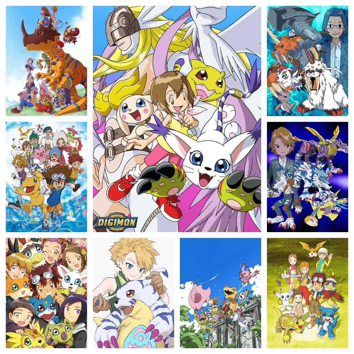 Kit per Diamond Painting Anime Digimon Adventure, Ricamo a Punto Croce 5D, Mosaico di Cartoni Animati Giapponesi per Bambini, Regalo